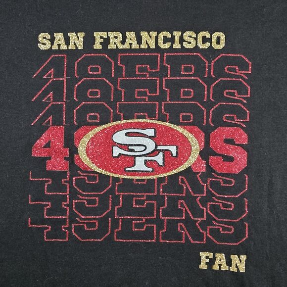 San Francisco 49ers Pro Football George Black Soft Logo T-Shirt Men's XL NFL - Picture 4 of 11